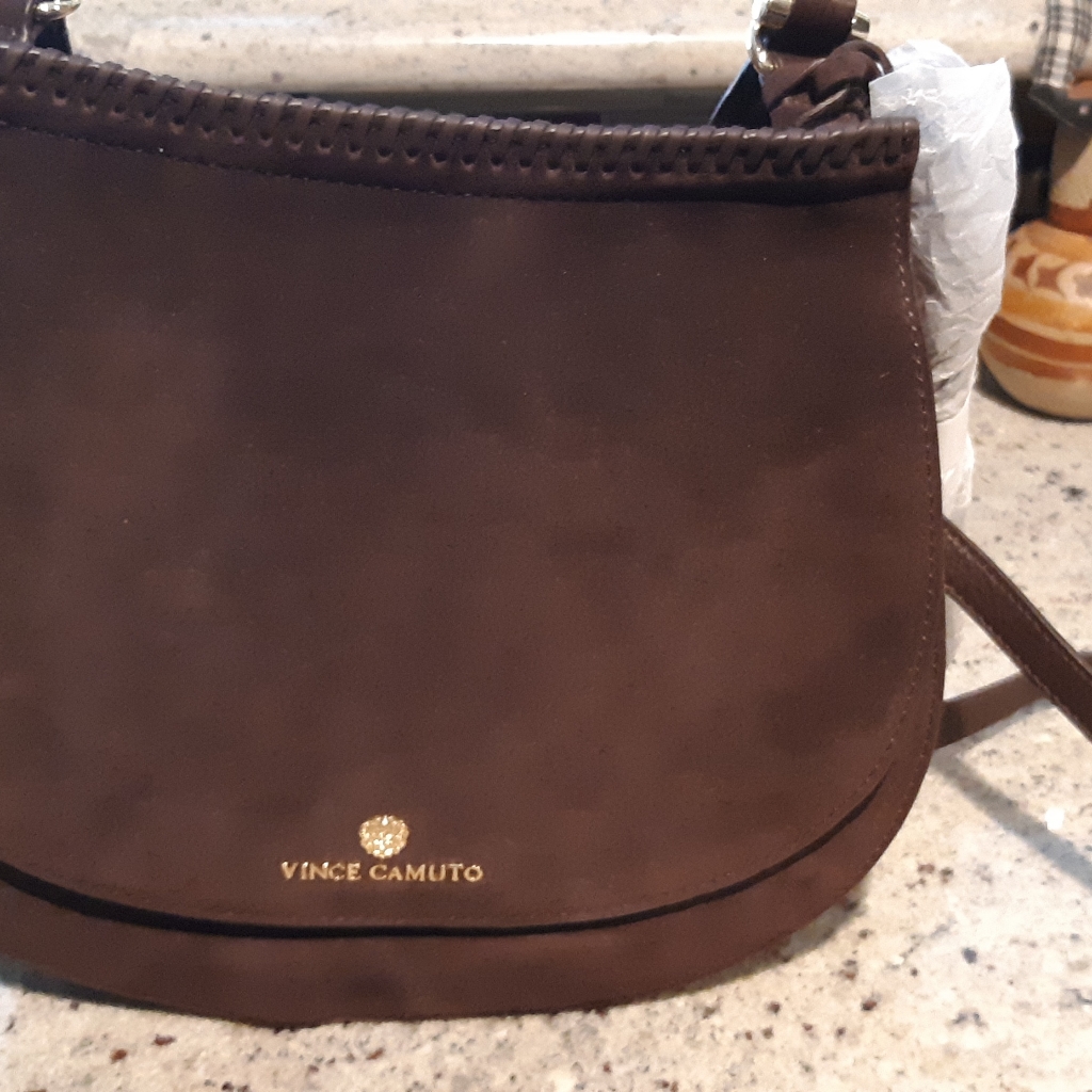 Vince Camuto Aiko Crossbody, Chocolate Brown W/ Duster Bag Nwt
